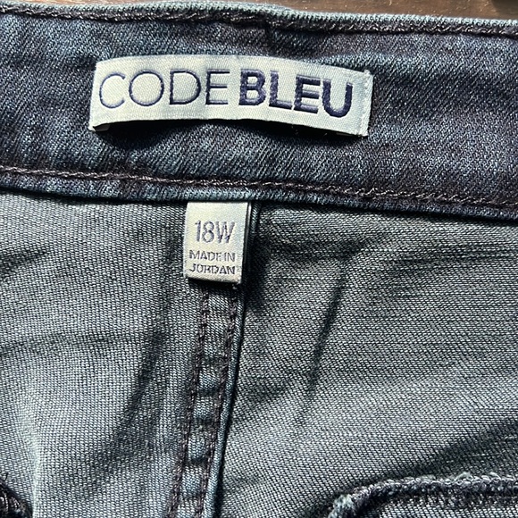 Code Bleu Plus Size Long Wide Leg Stretch Denim Jeans - Picture 6 of 10